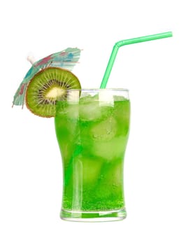 Kiwi cocktail on white background