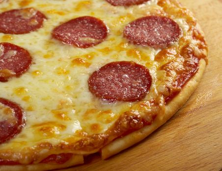 homemade pizza  Pepperoni.Closeup 