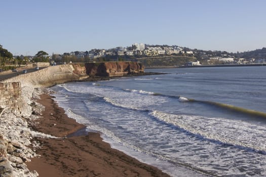 Coastal scene in the holiday resort of Torquay, Devon, England