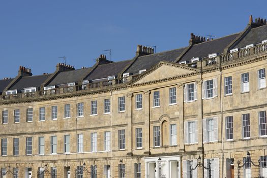 Georgian houses of Landsdown Crescent in the historic city of Bath in Somerset, England