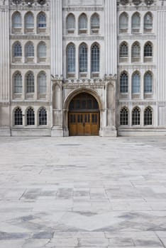 Entrance to the Guildhall in the City of London, England
