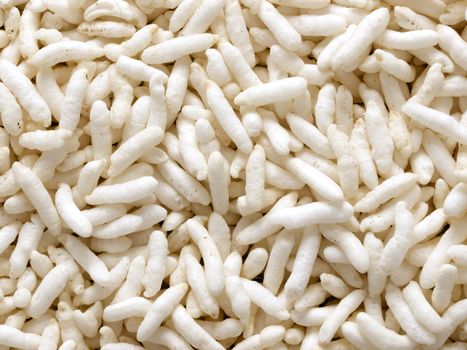 close up of puffed rice food background