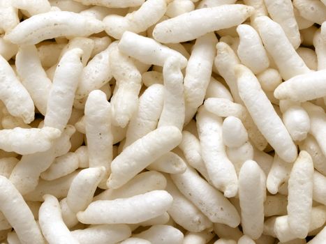close up of puffed rice food background