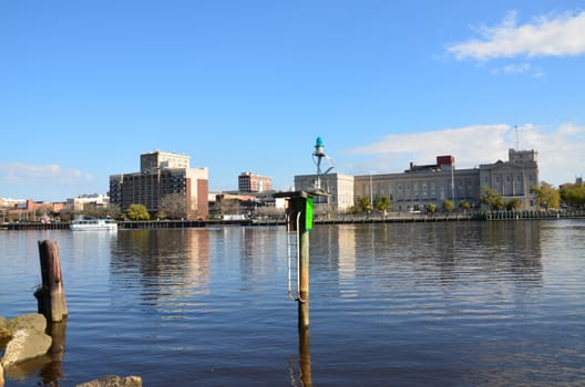 View of Wilmington North Carolina from across the river.