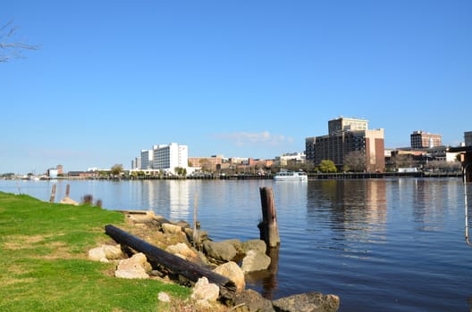 View of Wilmington North Carolina from across the river.