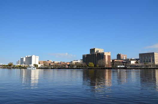 View of Wilmington North Carolina from across the river.
