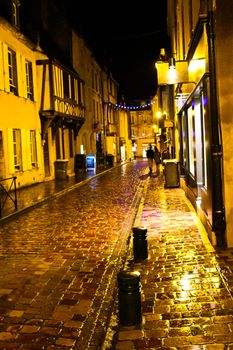 Christmas night in Bayeux. Normandy, France