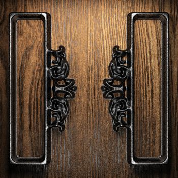 iron vintage ornament on wall