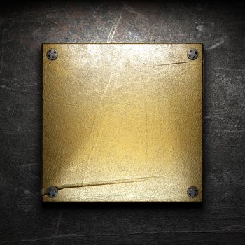 golden plate on wall