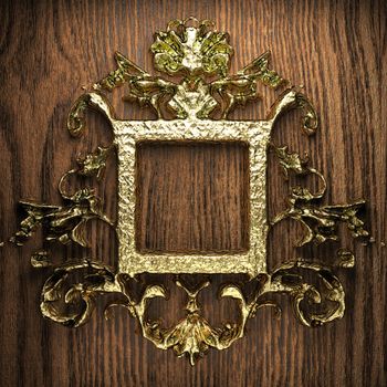 vintage golden frame on the wall