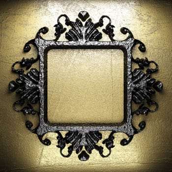 vintage iron frame on the wall
