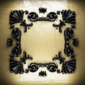 vintage iron frame on the wall