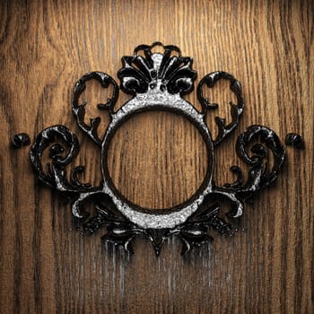 vintage iron frame on the wall