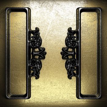 iron vintage ornament on wall