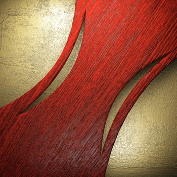 wood on golden wall made in 3D