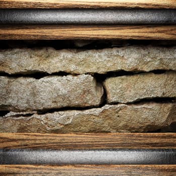 wood on wall made in 3D