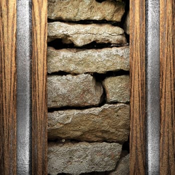wood on wall made in 3D