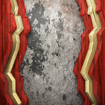 wood on wall made in 3D