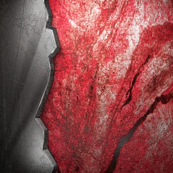 metal on wall made in 3d