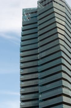 Shot of modern buildings on sky background