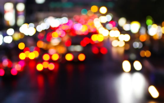 Night traffic. Out of focus.