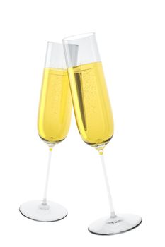 An image of two glasses of sparkling wine