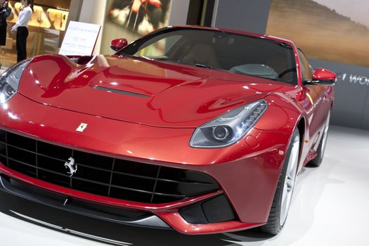 DETROIT - JANUARY 27 :The new 2013 Ferrari F12 Berlinetta at The North American International Auto Show January 27, 2013 in Detroit, Michigan. 