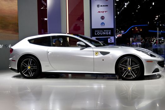 DETROIT - JANUARY 27 :The new 2013 Ferrari FF at The North American International Auto Show January 27, 2013 in Detroit, Michigan. 