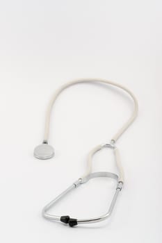 stethoscope close up on white background