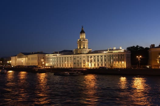 View of the River Neva and the Palace Bridge in St. Petersburg, Russia