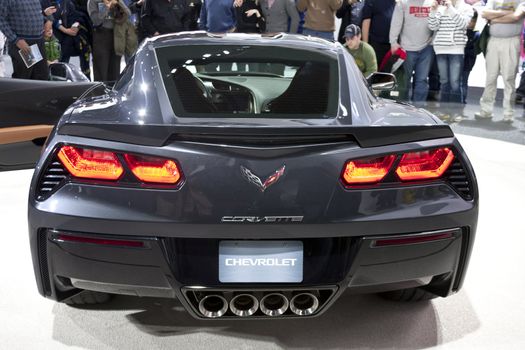 DETROIT - JANUARY 27 :The new 2014 Chevrolet Corvette stringray C7 at The North American International Auto Show January 27, 2013 in Detroit, Michigan. 