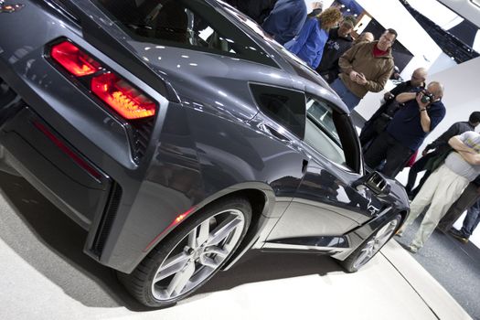 DETROIT - JANUARY 27 :The new 2014 Chevrolet Corvette stringray C7 at The North American International Auto Show January 27, 2013 in Detroit, Michigan. 