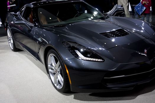 DETROIT - JANUARY 27 :The new 2014 Chevrolet Corvette stringray C7 at The North American International Auto Show January 27, 2013 in Detroit, Michigan. 