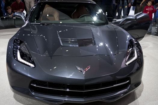 DETROIT - JANUARY 27 :The new 2014 Chevrolet Corvette stringray C7 at The North American International Auto Show January 27, 2013 in Detroit, Michigan. 