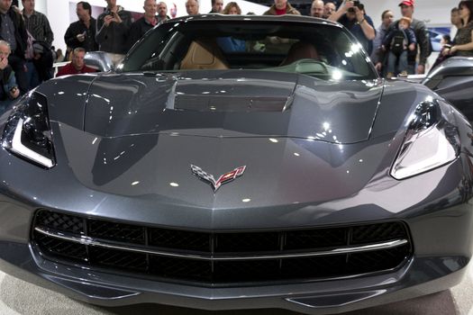 DETROIT - JANUARY 27 :The new 2014 Chevrolet Corvette stringray C7 at The North American International Auto Show January 27, 2013 in Detroit, Michigan.