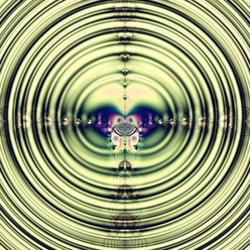 Bright and funky original fractal design, abstract art, green spring