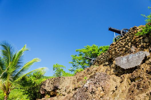 Ruins of Fort Warwick in San Andres y Providencia, Colombia