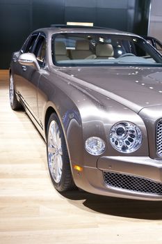 DETROIT - JANUARY 27 :The new 2014 Bentley Mulsanne at The North American International Auto Show January 27, 2013 in Detroit, Michigan. 