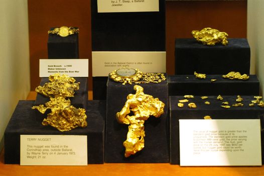 The museum of the gold of Ballarat in Australia in Victoria where all the history of the gold and marvellous gold nuggets of impressive size is.