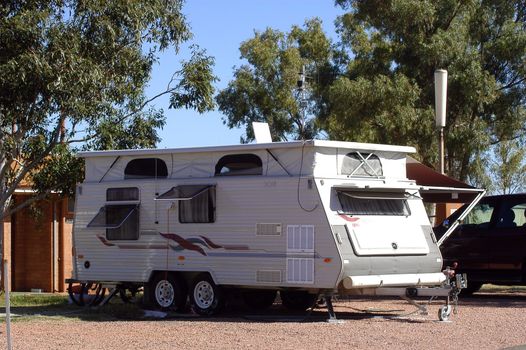 caravan with the camp-site