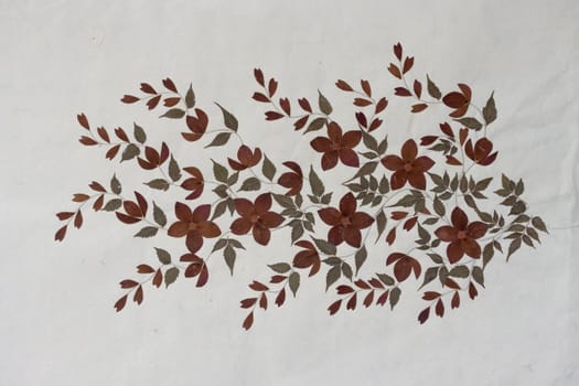 Flower arts on mulberry paper background.