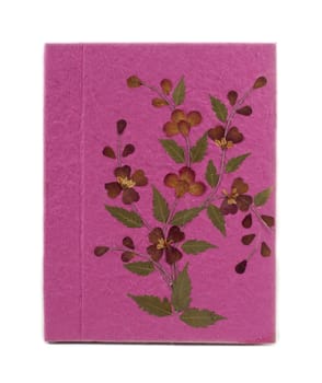 Pink mulberry paper Book, hand made.