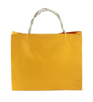 Yellow Mulberry paper bag, hand made.