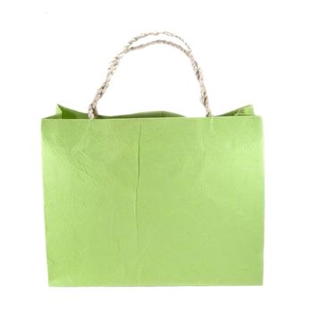 Green Mulberry paper bag, hand made.