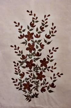 Old Mulberry paper with dry flower art background.