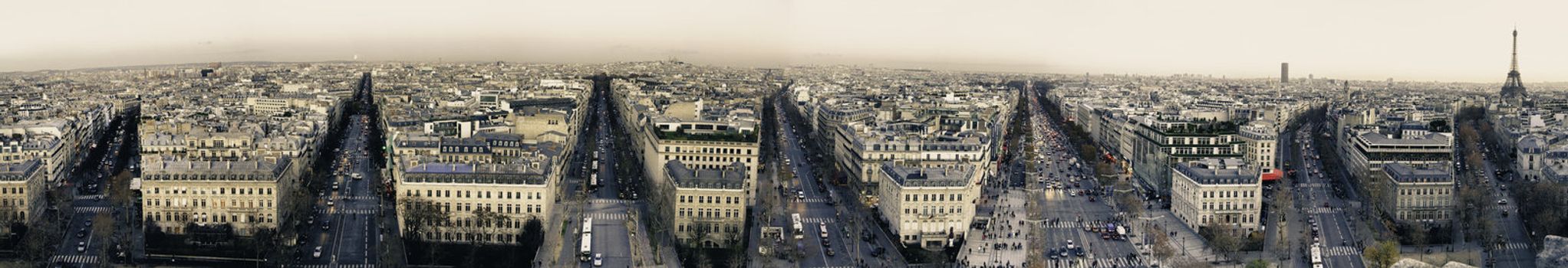 View of Paris from Arc de Triomphe, France