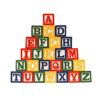The alphabet in order from top to bottom for easy learning at a young age.