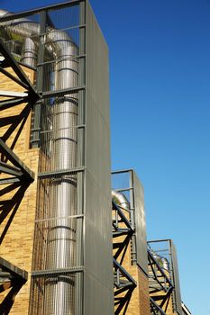 Massive exposed Heating Conduits of a modern building