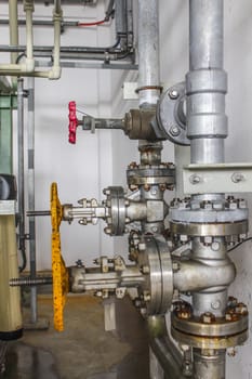 Yellow valve with steel pipe line