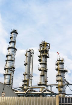 Vertical Refinery tower in chemical plant , Eastern of Thailand